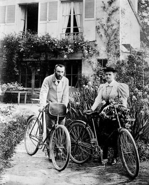 Soon after their marriage, physicists and Nobel Prize winners Marie and Pierre Curie. 1895 in France.