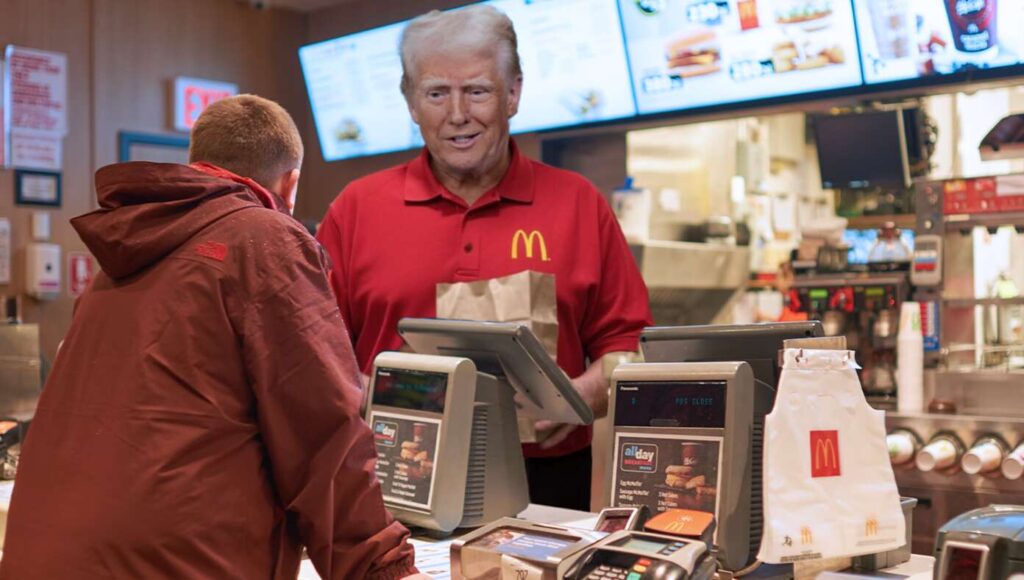 President Trump at McDonald’s in Pennsylvania, working to boost the weak July jobs report, per employment rate efforts.