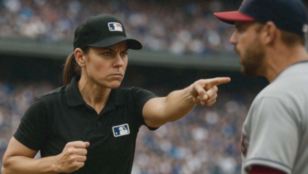 Female umpire Stacy Rance ejecting a player for dream misconduct during an Atlanta MLB game, per controversial reports.