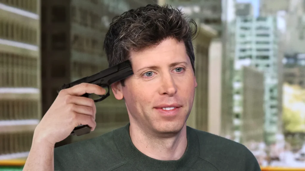 Sam Altman in despair as ChatGPT calls dogs crustaceans, per satirical San Francisco OpenAI reports.