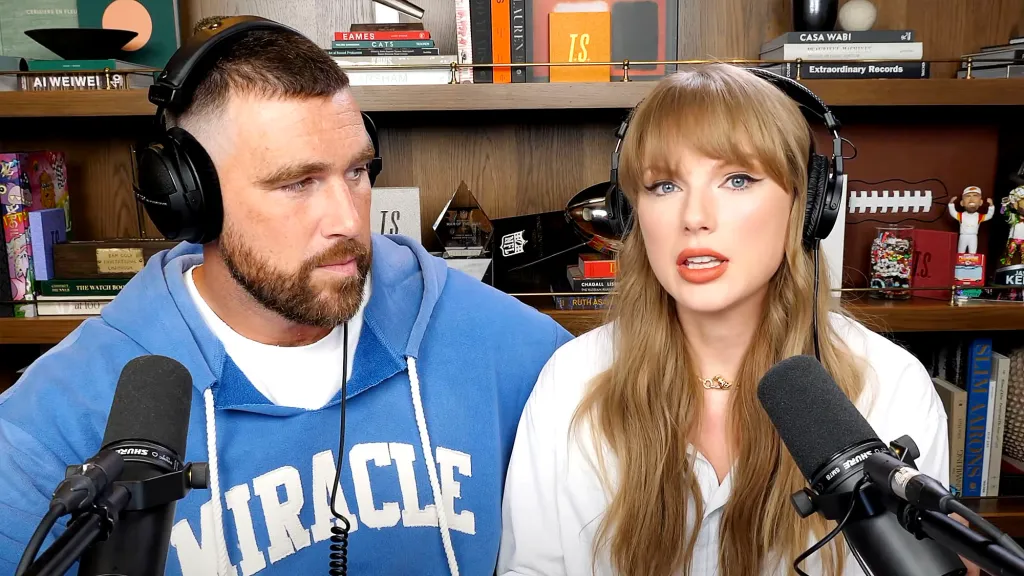 Taylor Swift writing album with Travis Kelce watching Family Guy, per New York satirical music news.